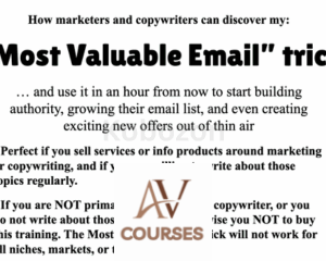 Most Valuable Email By John Bejakovic