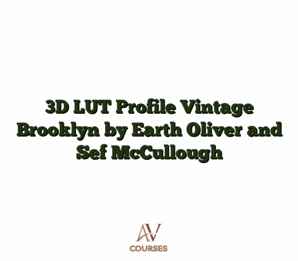 3D LUT Profile Vintage Brooklyn by Earth Oliver and Sef McCullough
