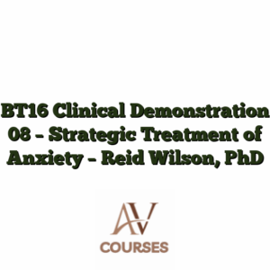 BT16 Clinical Demonstration 08 - Strategic Treatment of Anxiety - Reid Wilson, PhD