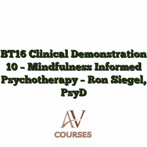 BT16 Clinical Demonstration 10 - Mindfulness Informed Psychotherapy - Ron Siegel, PsyD