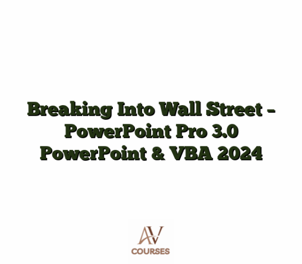 Breaking Into Wall Street - PowerPoint Pro 3.0 PowerPoint & VBA 2024