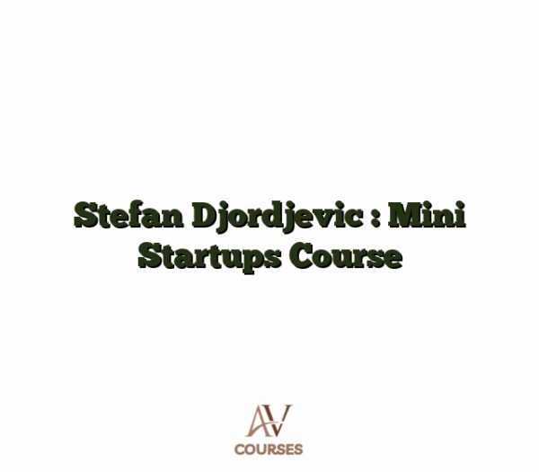 Stefan Djordjevic : Mini Startups Course